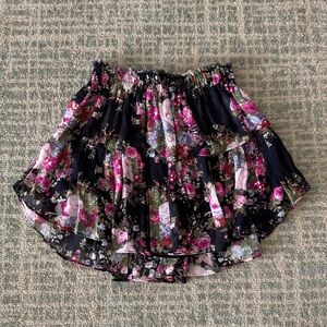 Black floral loveshackfancy skirt
